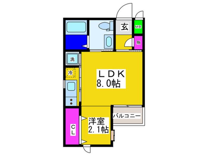 EXE RESIDENCE(1LDK/3階)の間取り写真