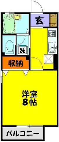 サンクテュエール(1K/1階)の間取り写真
