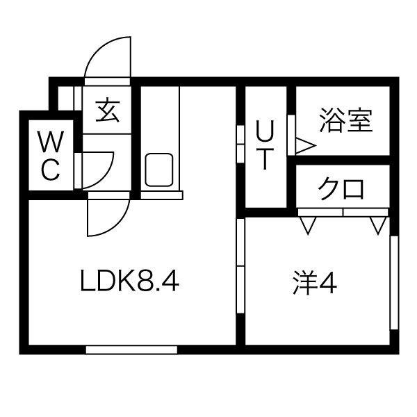 HOPE南7条 ホープ(1LDK/3階)の間取り写真