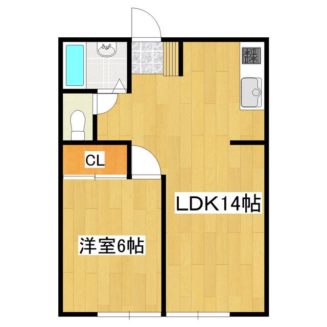 サンルージュ(1LDK/2階)の間取り写真