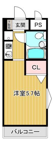 ジョイフル武蔵小杉(ワンルーム/5階)の間取り写真