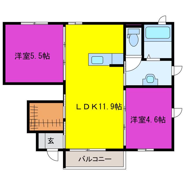 プレシャス小池I・II(2LDK/1階)の間取り写真