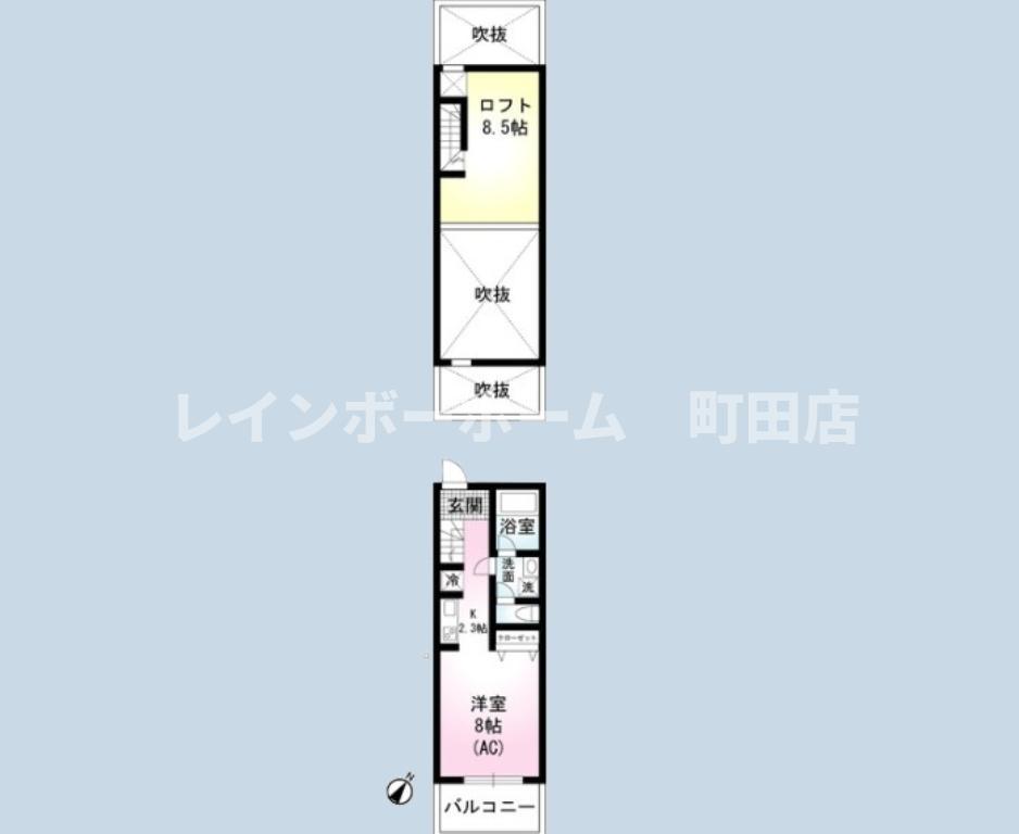 TRYS(1K/2階)の間取り写真