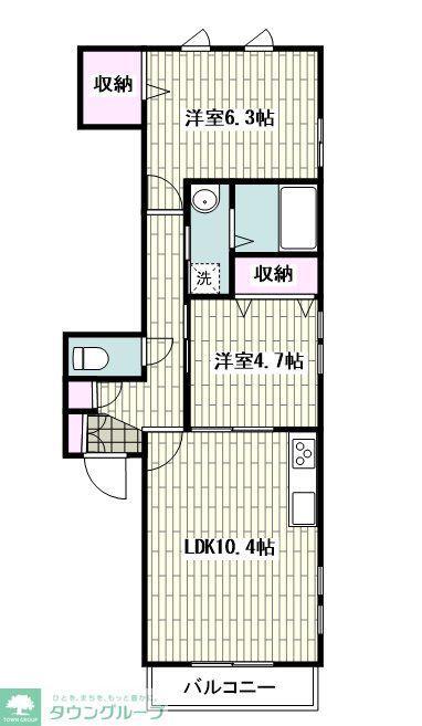 BRILLANTE ブリランテ(2LDK/2階)の間取り写真