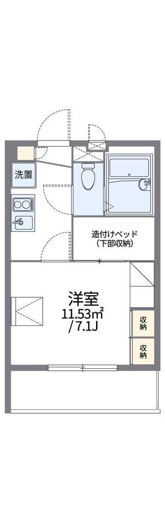 レオパレス多摩ぶらーま(1K/2階)の間取り写真