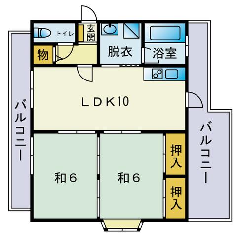 アマノビル(2LDK/4階)の間取り写真