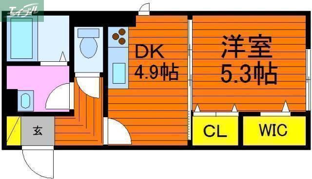 D-ROOMLUXURY2ND(1DK/1階)の間取り写真