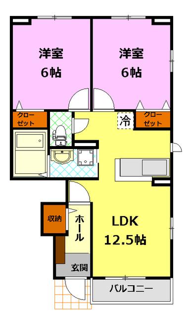 ANDANTE(2LDK/1階)の間取り写真