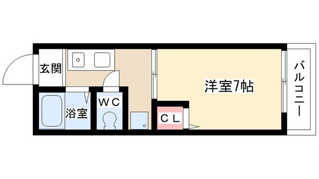 ドーミー上社(1K/2階)の間取り写真