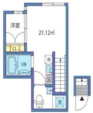 CIEL AZUR(1DK/2階)の間取り写真