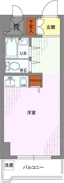 ライオンズガーデン新宿(ワンルーム/5階)の間取り写真