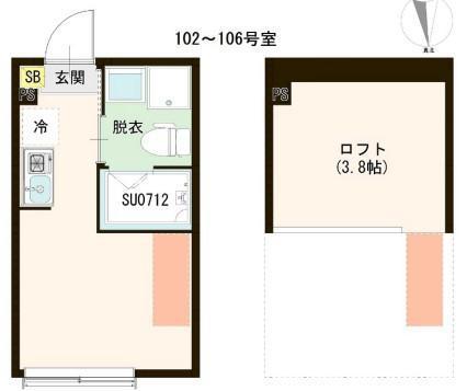 ハーモニーテラス下井草III(ワンルーム/1階)の間取り写真
