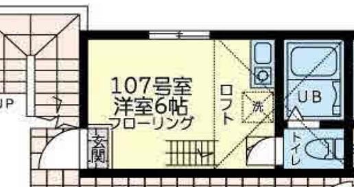 ユナイト黄金町ファンタナモーレ(ワンルーム/1階)の間取り写真
