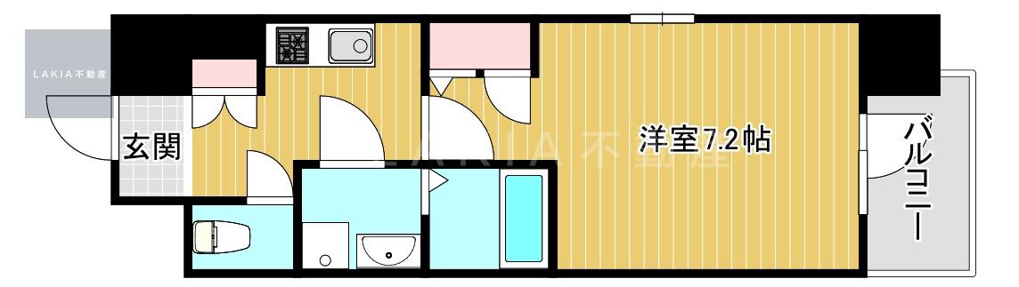 エスリード難波サウス(1K/12階)の間取り写真