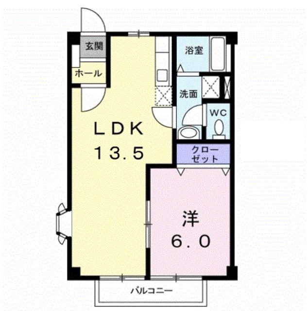 パルシャス園部II(1LDK/2階)の間取り写真