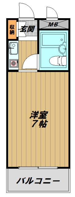 アネックス戸崎(1K/2階)の間取り写真