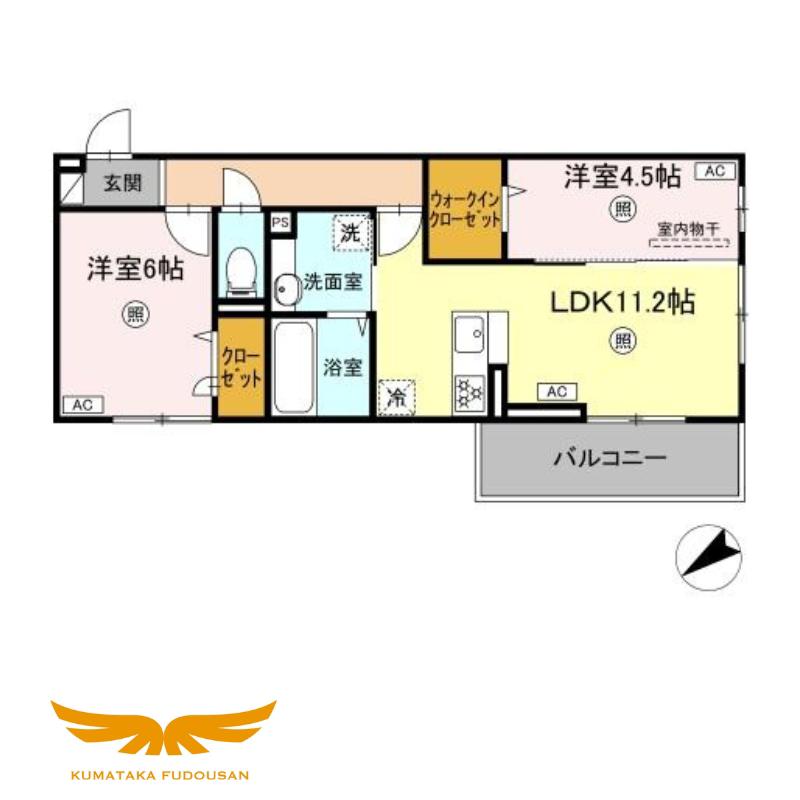 D-ROOM パレットハウス(2LDK/2階)の間取り写真