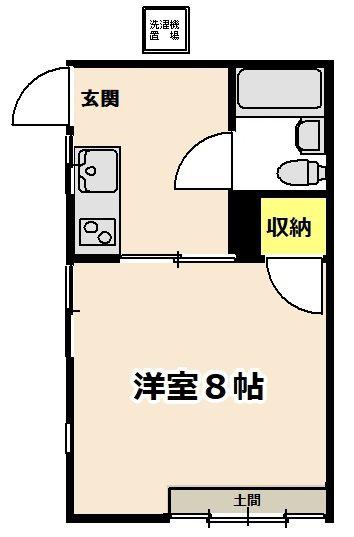 ハイツむさし(1K/1階)の間取り写真