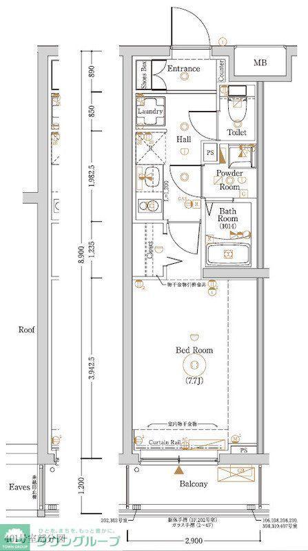 LOG登戸STATION SIDE(1K/4階)の間取り写真