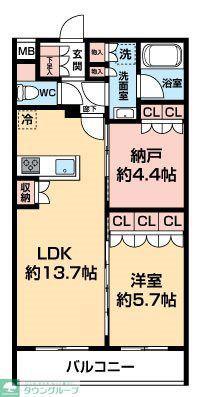 セジョリ板橋坂下II(1SLDK/5階)の間取り写真