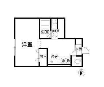 ラタ―シュ本郷(1K/1階)の間取り写真