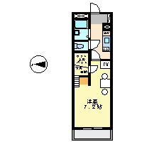 レオパレス中島町(1K/1階)の間取り写真