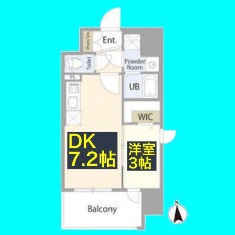 エスリード泉 外堀通(1DK/10階)の間取り写真