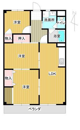 シャルムT・M(3LDK/4階)の間取り写真