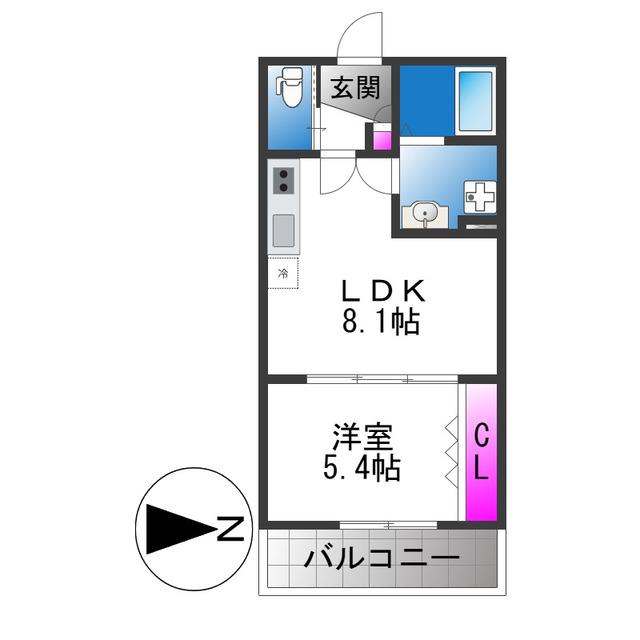 太平寺共同(1LDK/2階)の間取り写真