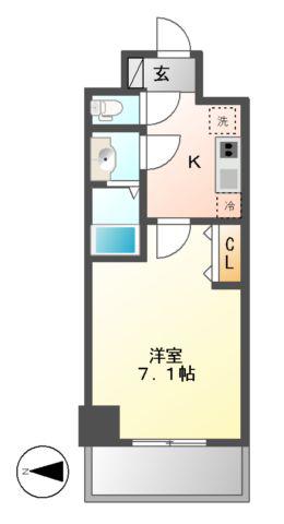 プレサンス久屋大通公園セラフィ(1K/8階)の間取り写真