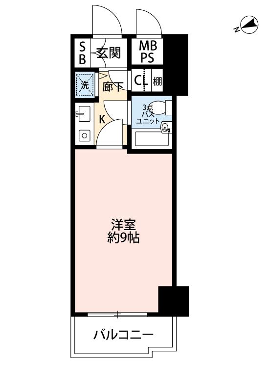 千駄木リリエンハイム(1K/2階)の間取り写真