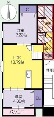 FY-STYLE大津 I(2LDK/1階)の間取り写真