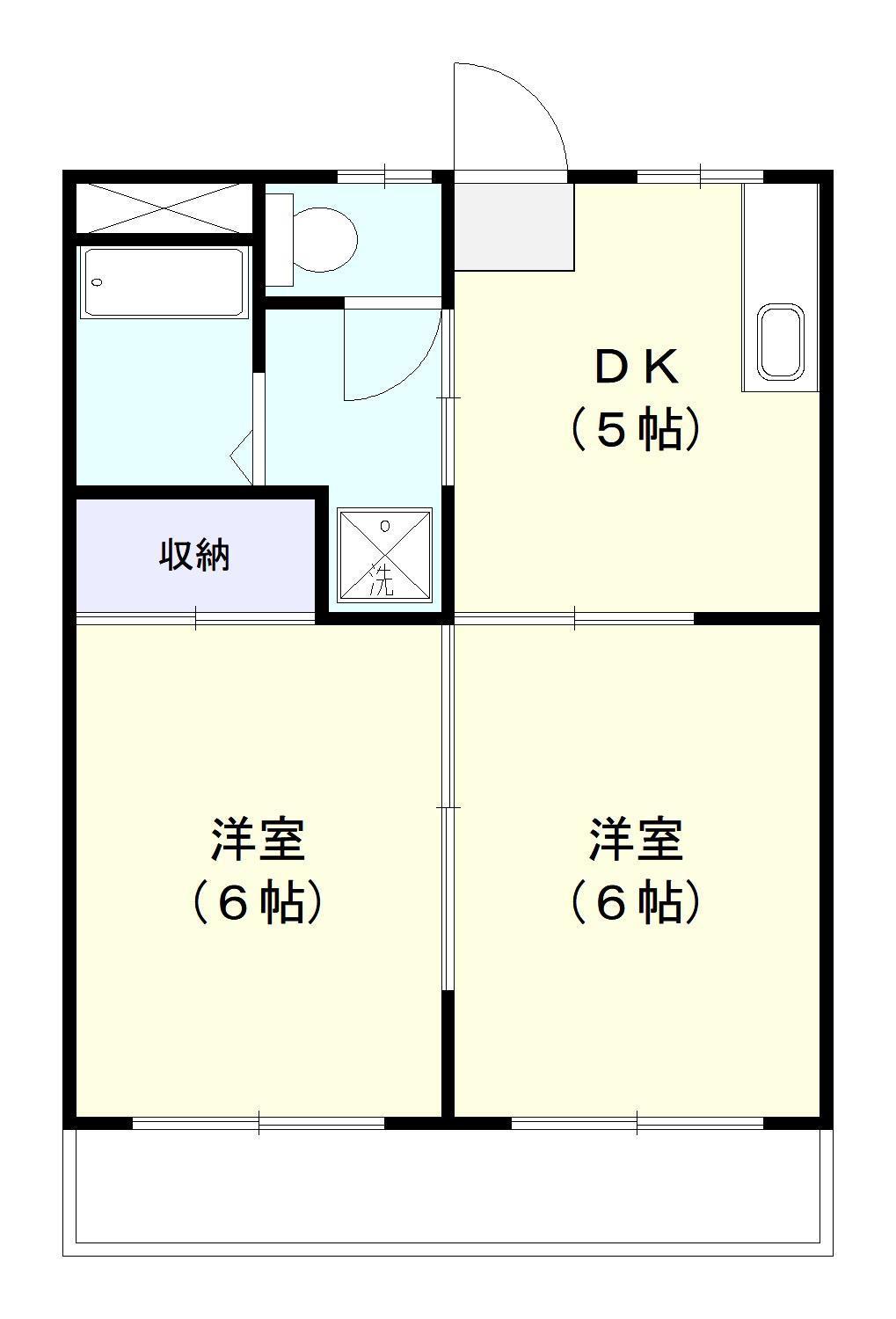 サンパティオ木崎(2DK/2階)の間取り写真