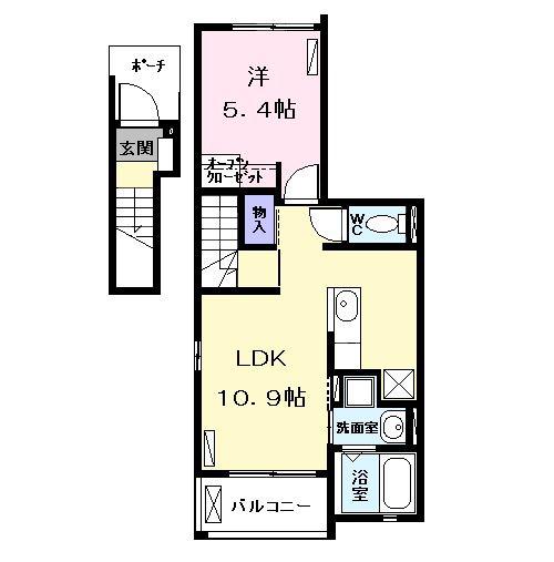 FRESHLYフレッシュリー(1LDK/2階)の間取り写真