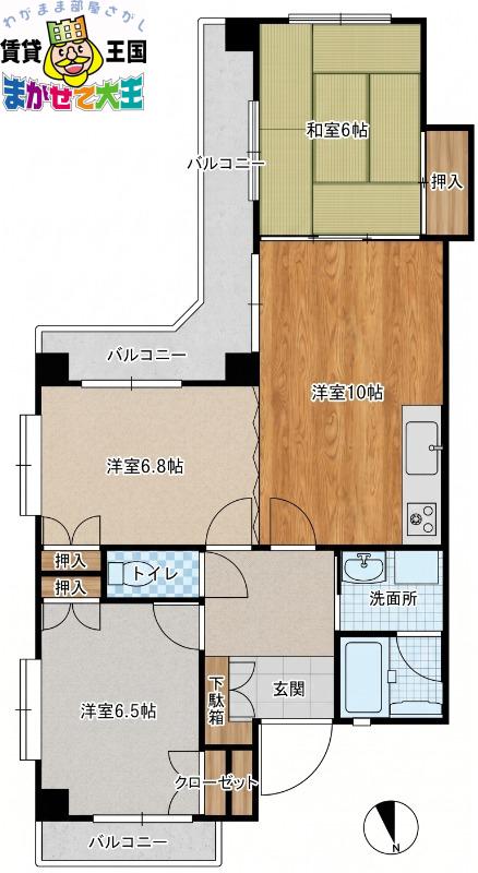 ノーバヒルズ(3LDK/3階)の間取り写真