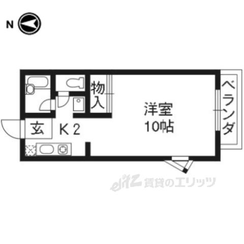 東川ハイツⅠ号館(1K/2階)の間取り写真
