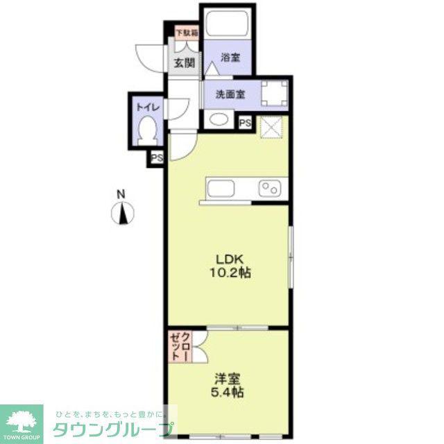 CHARMANT(1LDK/1階)の間取り写真