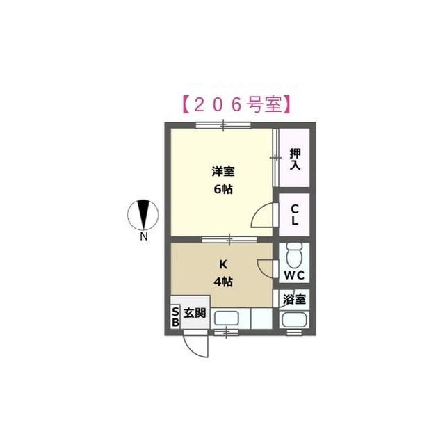 メゾン辻(1K/2階)の間取り写真