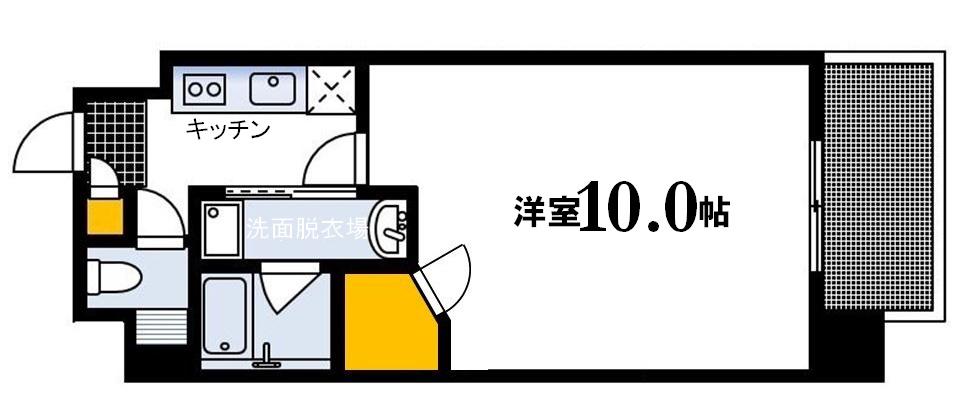 エイトバレー広島駅前スタジアムサイド(1K/6階)の間取り写真