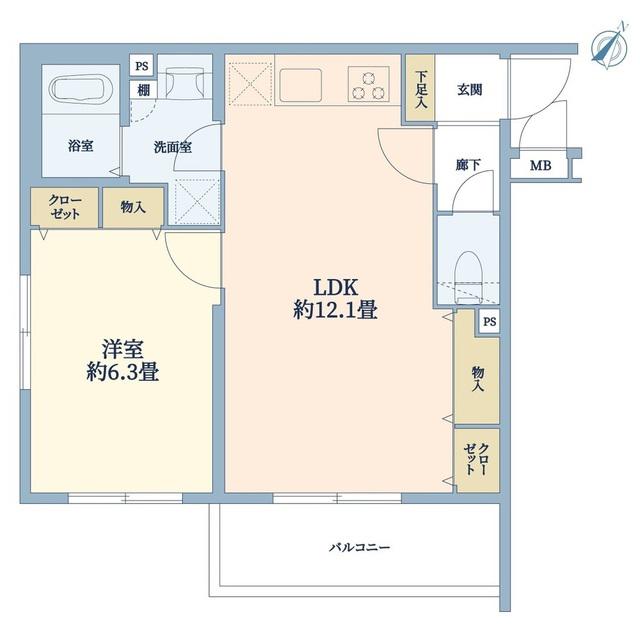 ホームズ用賀(1LDK/2階)の間取り写真