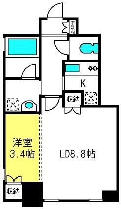 AXIS桜木町(1LDK/7階)の間取り写真