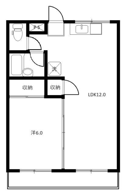 ラピュータ(1LDK/2階)の間取り写真