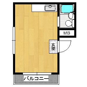 エクセレンテ宝塚(ワンルーム/3階)の間取り写真