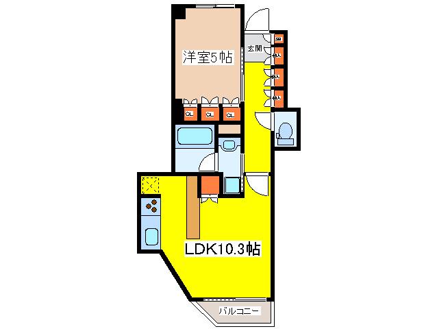 パークホームズ府中セントラルプレイス(1LDK/4階)の間取り写真