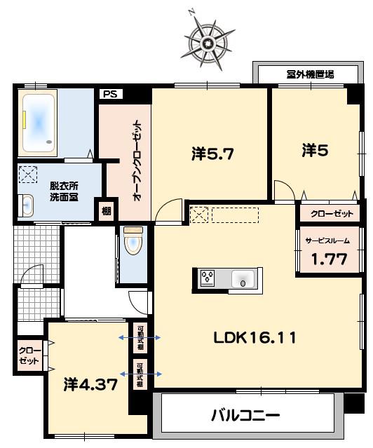 FIRST天久(2SLDK/3階)の間取り写真