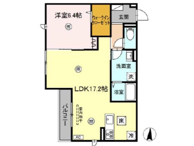 グランヒルHS石垣(1LDK/2階)の間取り写真