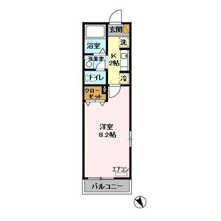 クインディチ(1K/2階)の間取り写真