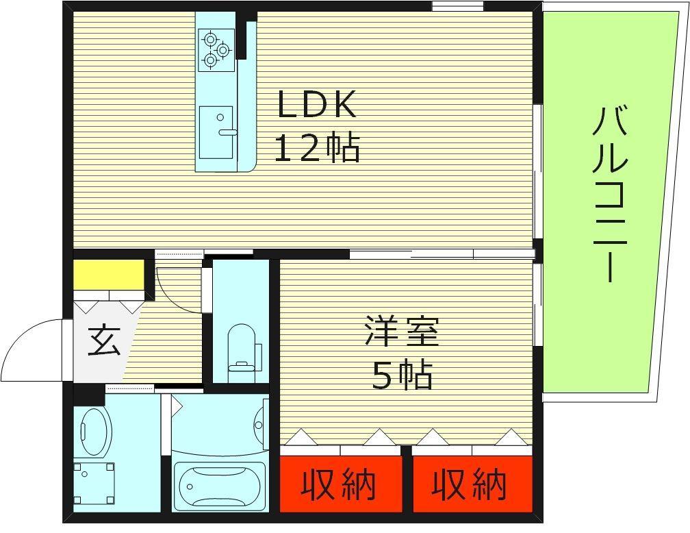 LIMONEしぎの(1LDK/1階)の間取り写真