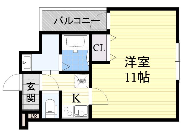 フジパレス中宮Ⅲ番館(1K/3階)の間取り写真