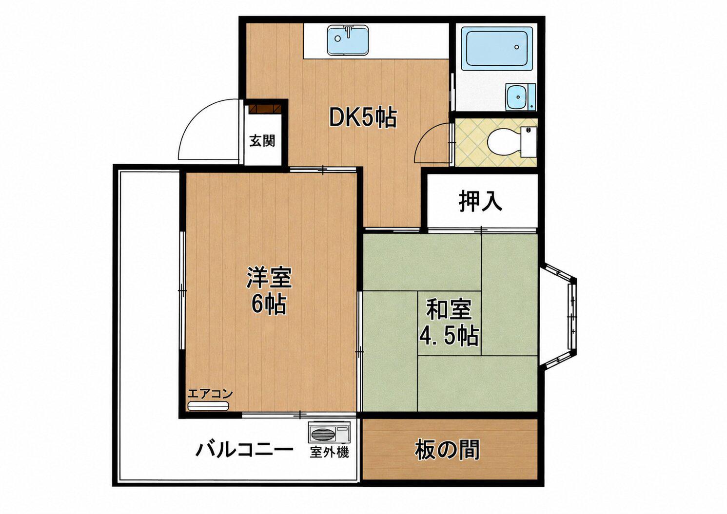 マンション木渋(2DK/3階)の間取り写真
